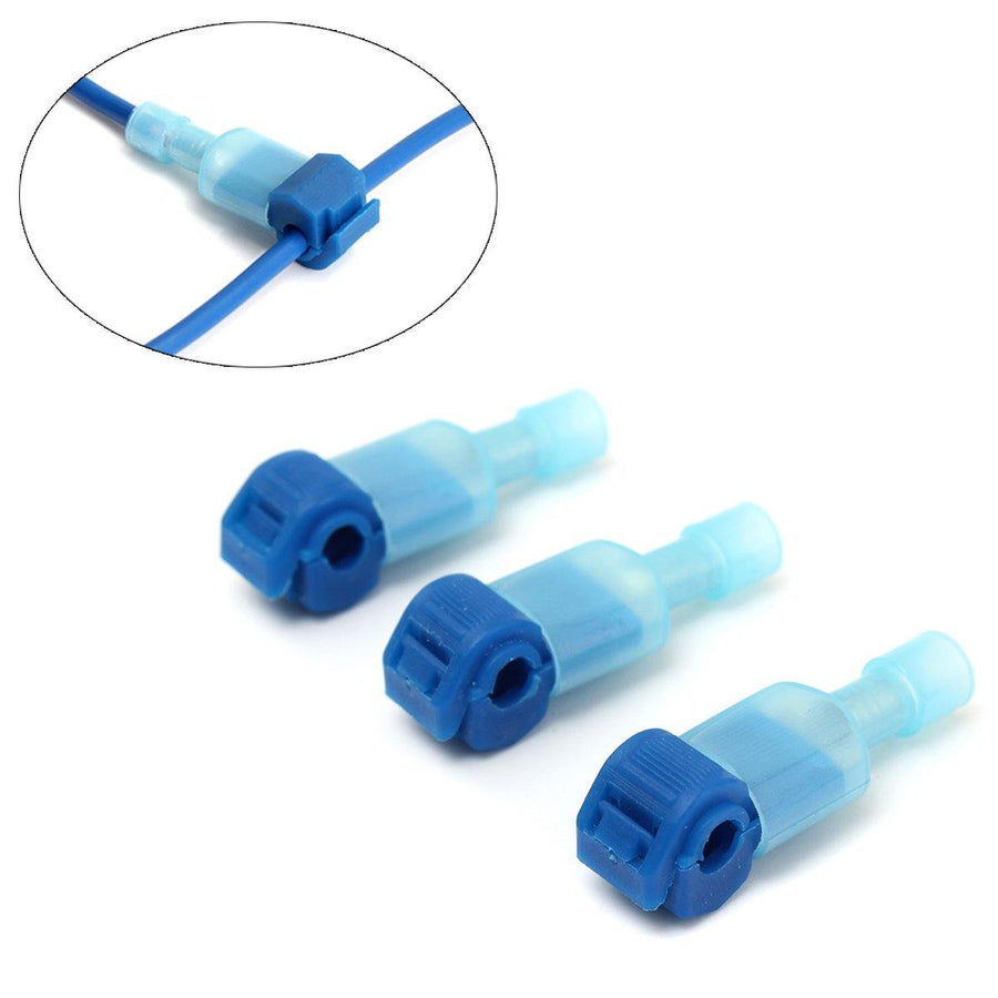 Excellway® 100PCS Blue Quick Splice Wire Terminals&Male Spade Connector 2.5-4.0mm² 16-14AWG - MRSLM