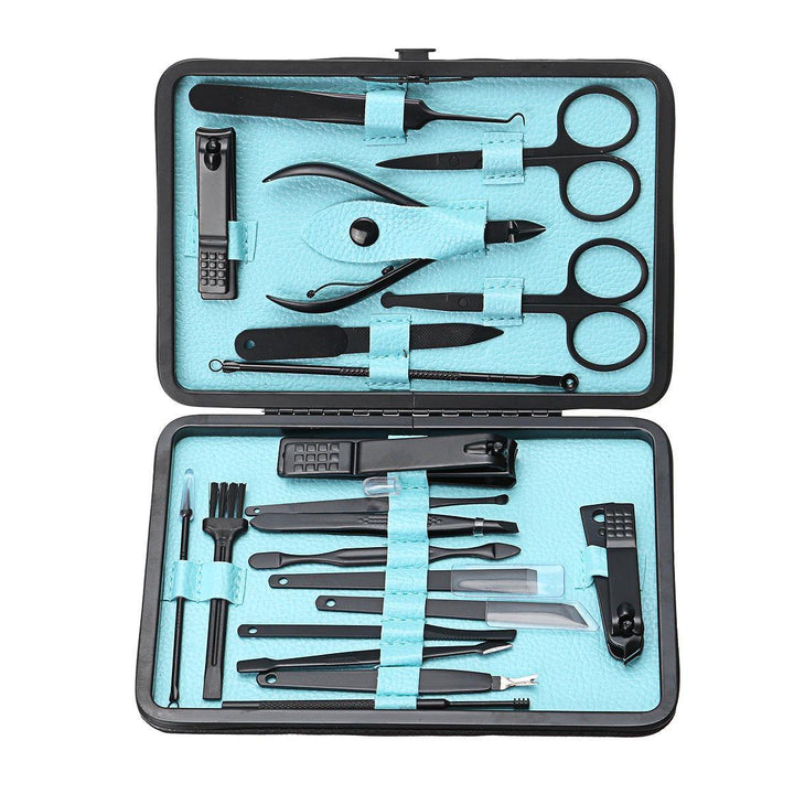 20PCS/Set Stainless Steel Manicure Pedicure Tool Nail Clipper Set Grooming Kit - MRSLM