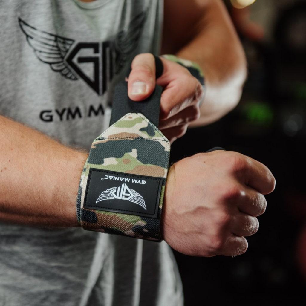 Gym Maniac Brown Camo GM Weightlifting Wrist Wraps - MRSLM