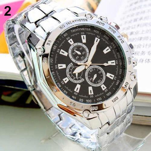 Fashion Men Stainless Steel Quartz Analog Sport Wrist Watch Father's Day Gift - MRSLM