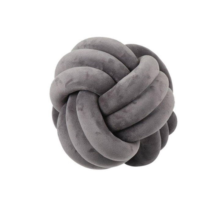 Knotted Plush Ball Design Round Throw Pillow - MRSLM