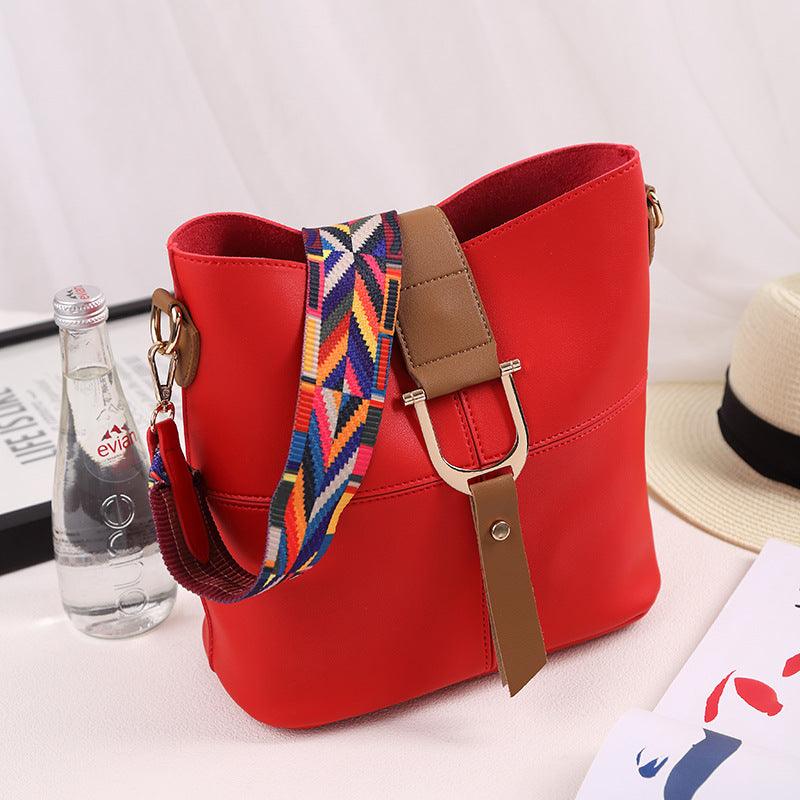 Bag 2021 female fashion color mosaic bucket bag shoulder bag with diagonal package bag manufacturers selling 8054 - MRSLM