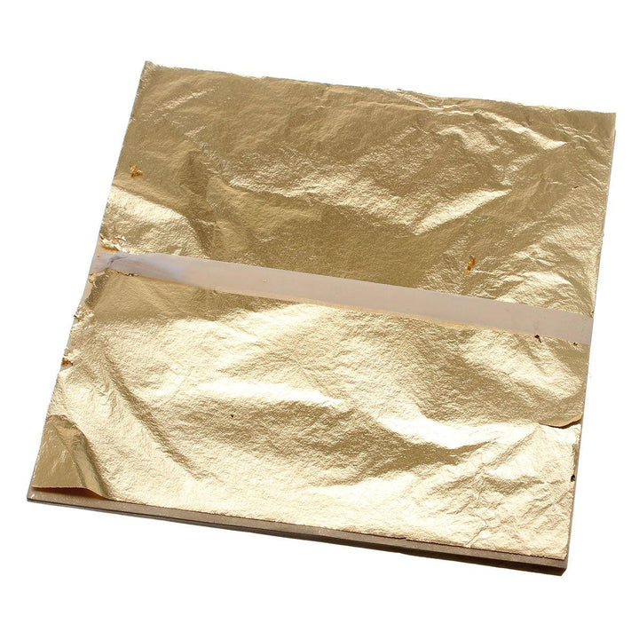 100Pcs Imitation Gold Foil Sheets Copper Leaf Sheets Transfer Leaf Sheets Gold Leaf Booklet 16cm×16c - MRSLM