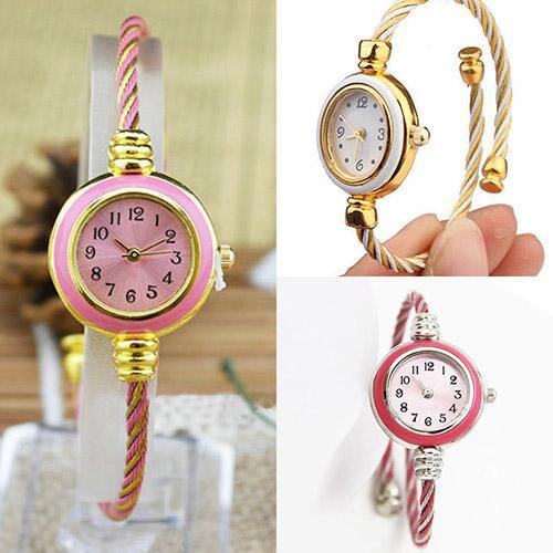 Women's Fashion Casual Steel Wire Quartz Analog Bracelet Bangle Wrist Watch - MRSLM