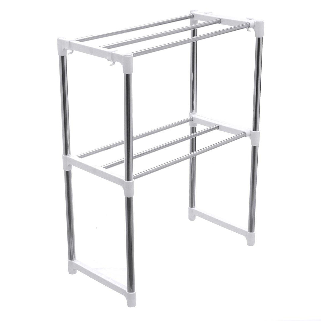 495-850mm Storage Shelf Double-layer Multi-function Telescopic Framework Kitchen Storage Rack - MRSLM