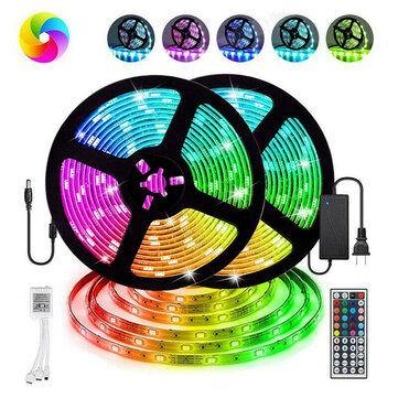 10M DC12V SMD5050 RGB LED Strip Light Kit Indoor Home Lamp EU US Power Adapter 24Keys IR Remote Control - MRSLM