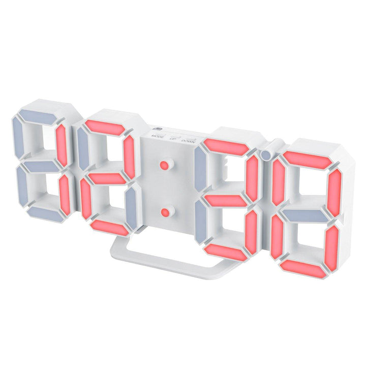 3D Alarm Clock LED Date Display Digital Temperature Snooze Table Wall Hanging - MRSLM