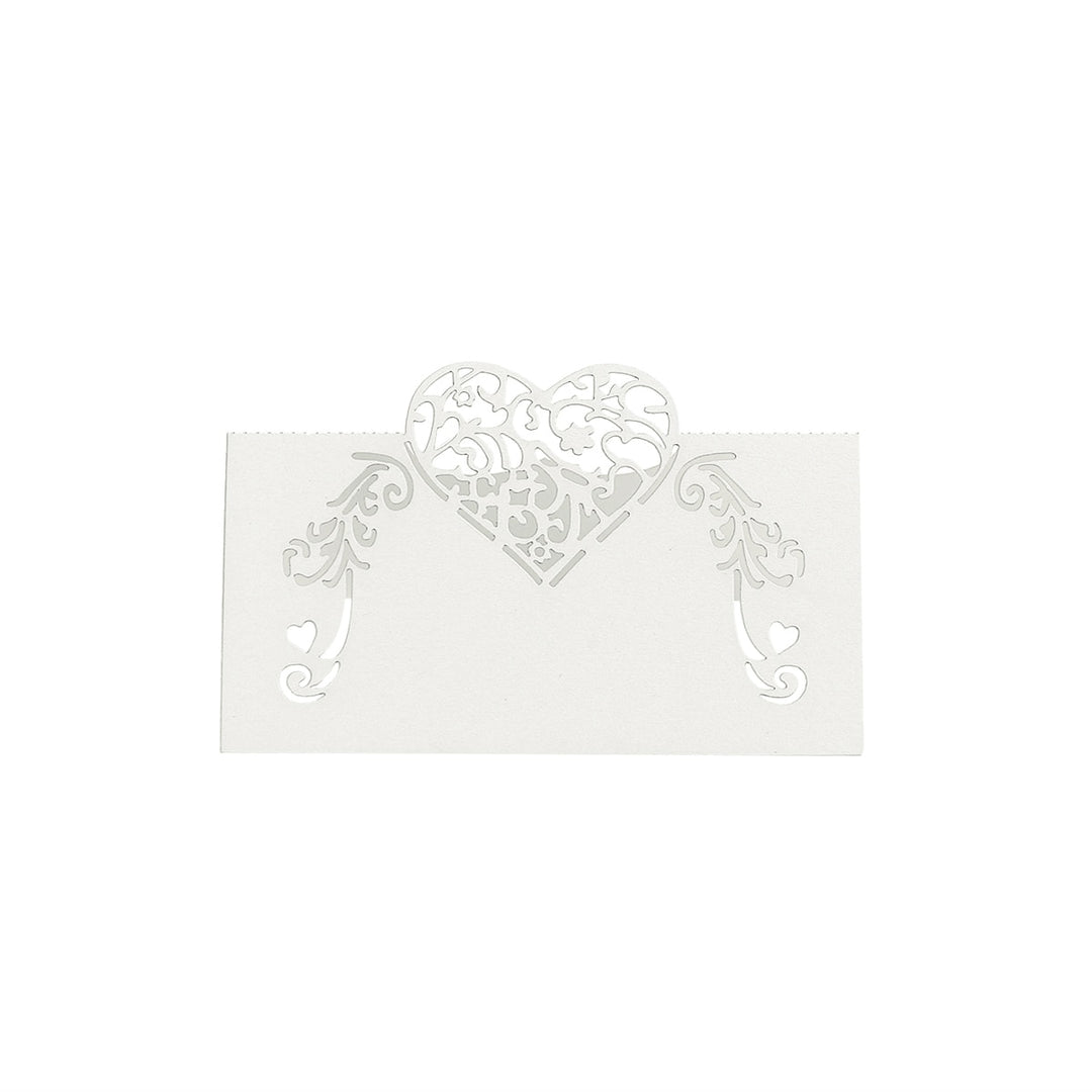 Lace Heart Place Cards 50 Pcs Set