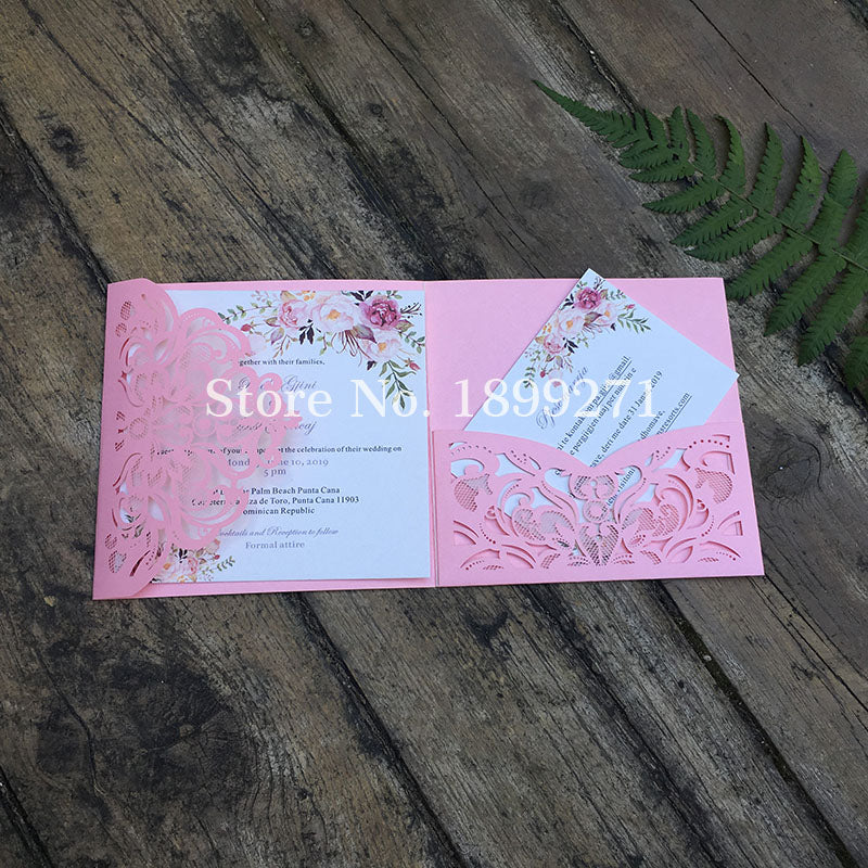 Square Paper Wedding Invitation Cards With Envelopes