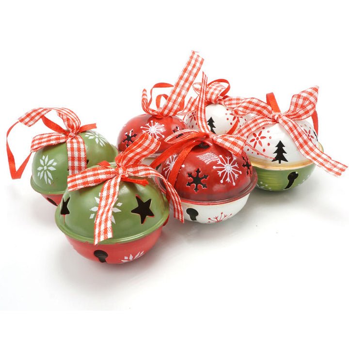 Multicolor Metal Jingle Bells With Ribbon