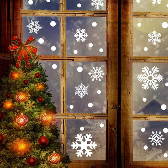 Christmas Snowflake Window Stickers 48 Pcs Set