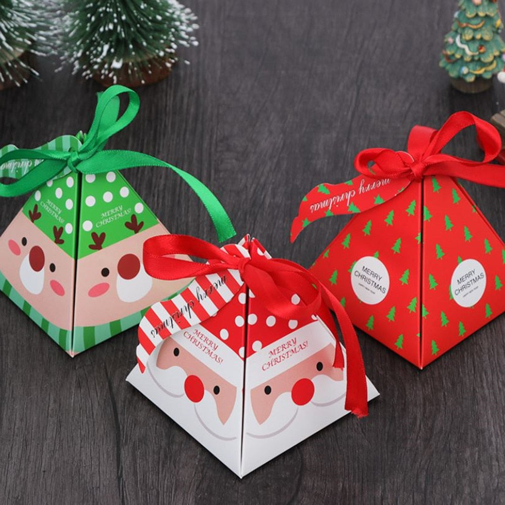 Triangle Shaped Christmas Gift Box 10 Pcs Set