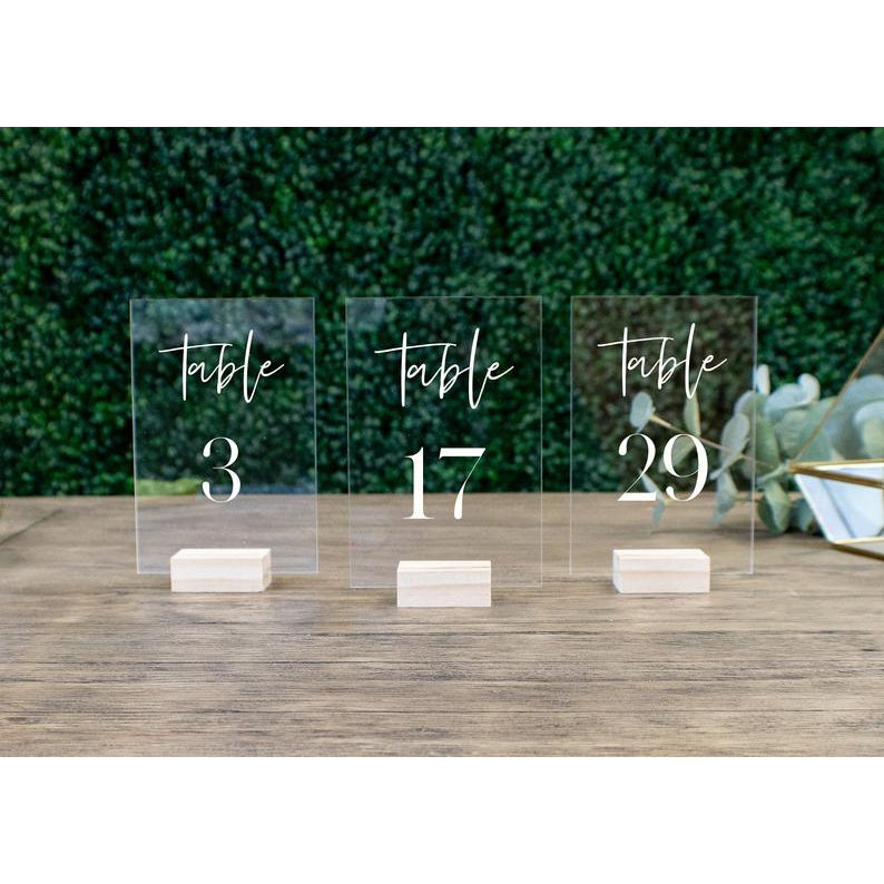 Wedding Table Numbers with Holders