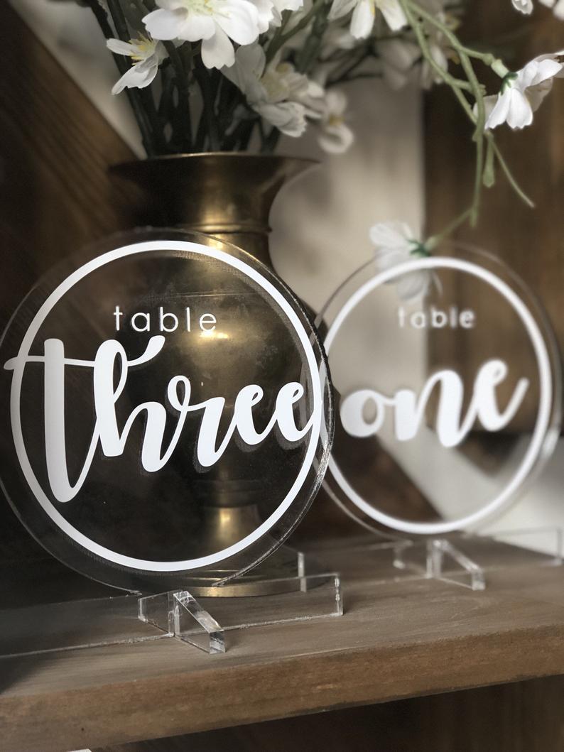 Wedding Table Numbers with Holders