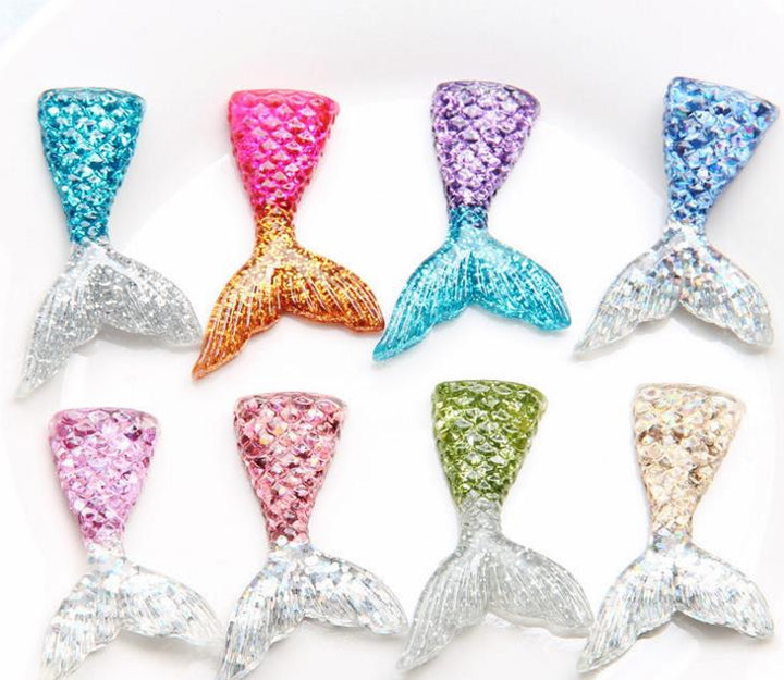 Mermaid Tail Cake Topper 10 Pcs Set