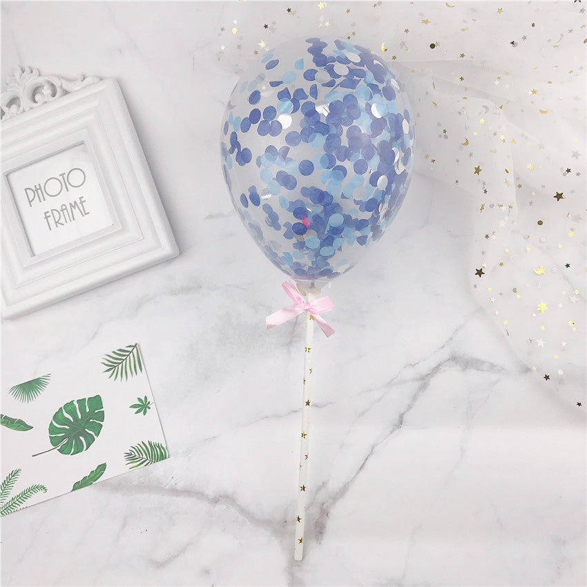 Confetti Balloon Cake Topper 10 Pcs Set