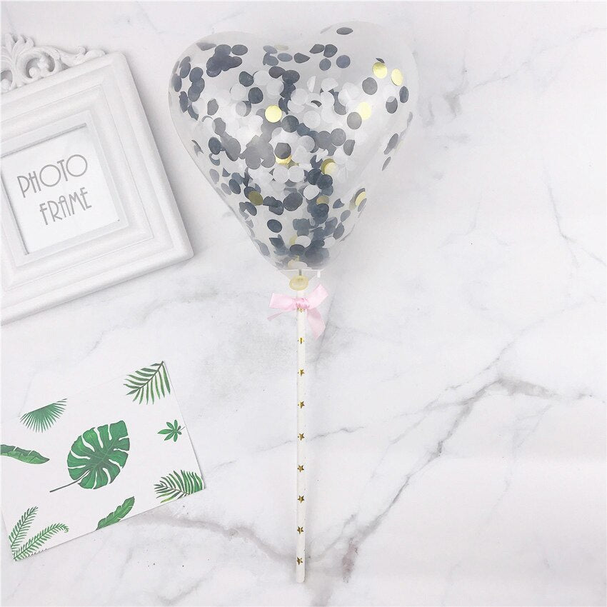 Confetti Balloon Cake Topper 10 Pcs Set