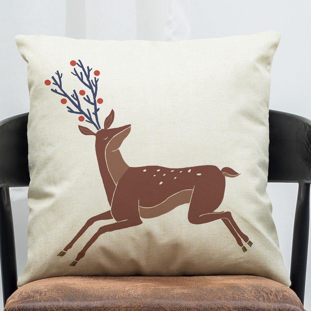 45 x 45cm Super Soft Plush Modern minimalist Style Deer Nordic Cotton Pillowcase For Home Sofa Decration - MRSLM