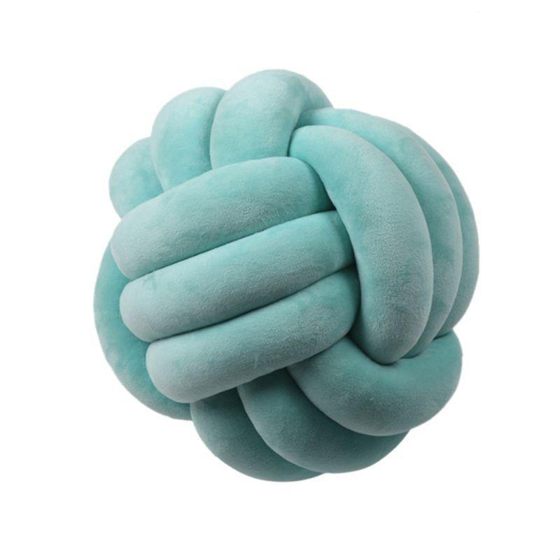 Knotted Plush Ball Design Round Throw Pillow - MRSLM