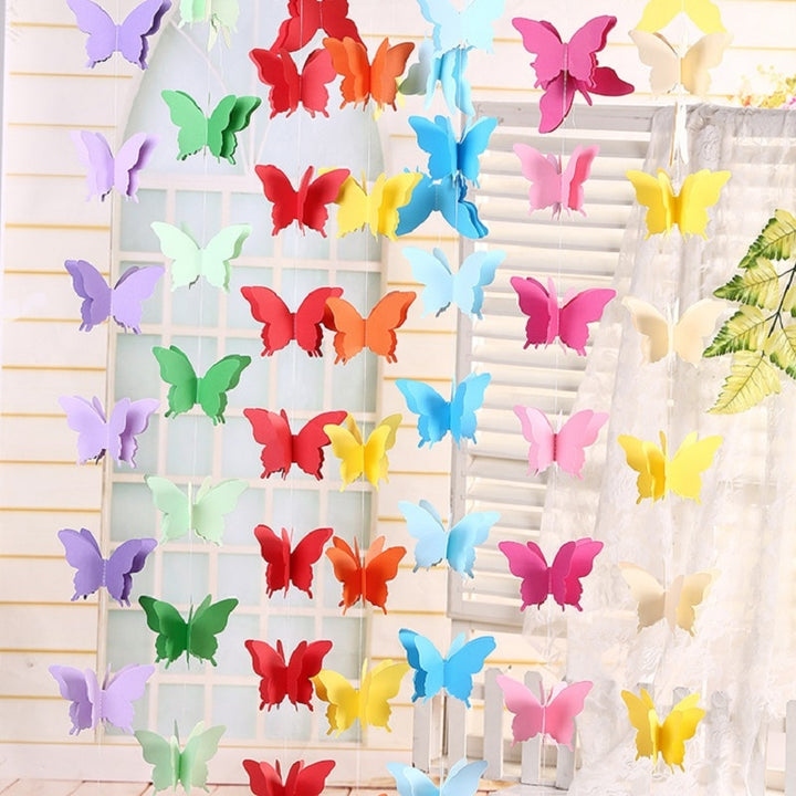 Colorful 3D Butterfly Paper Garland