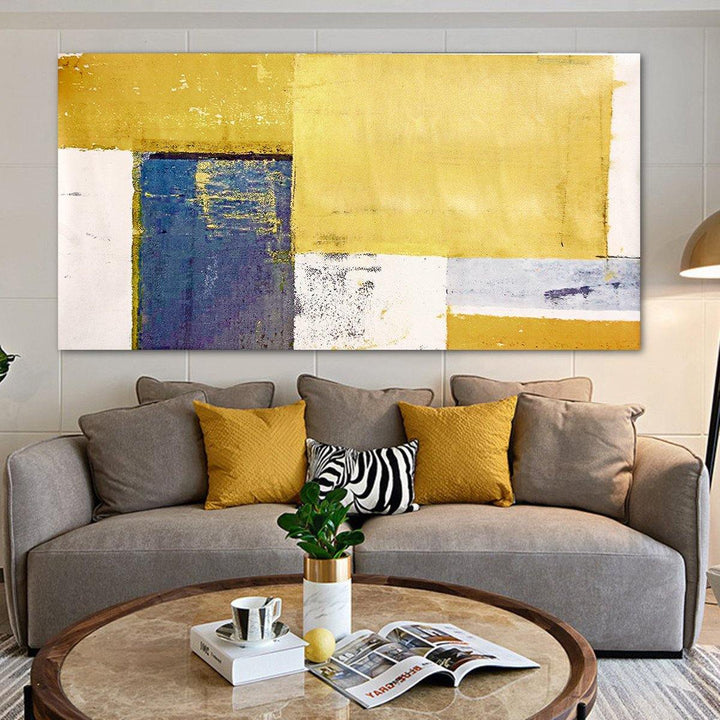 Abstract Yellow Canvas Art Print Oil Paintings Picture Wall Hanging Home Decor - MRSLM