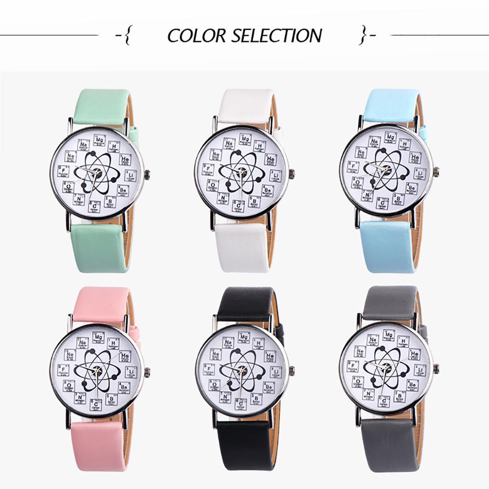 Fashion Student Chemical Element Markers Molecule Dial Quartz Analog Wrist Watch - MRSLM