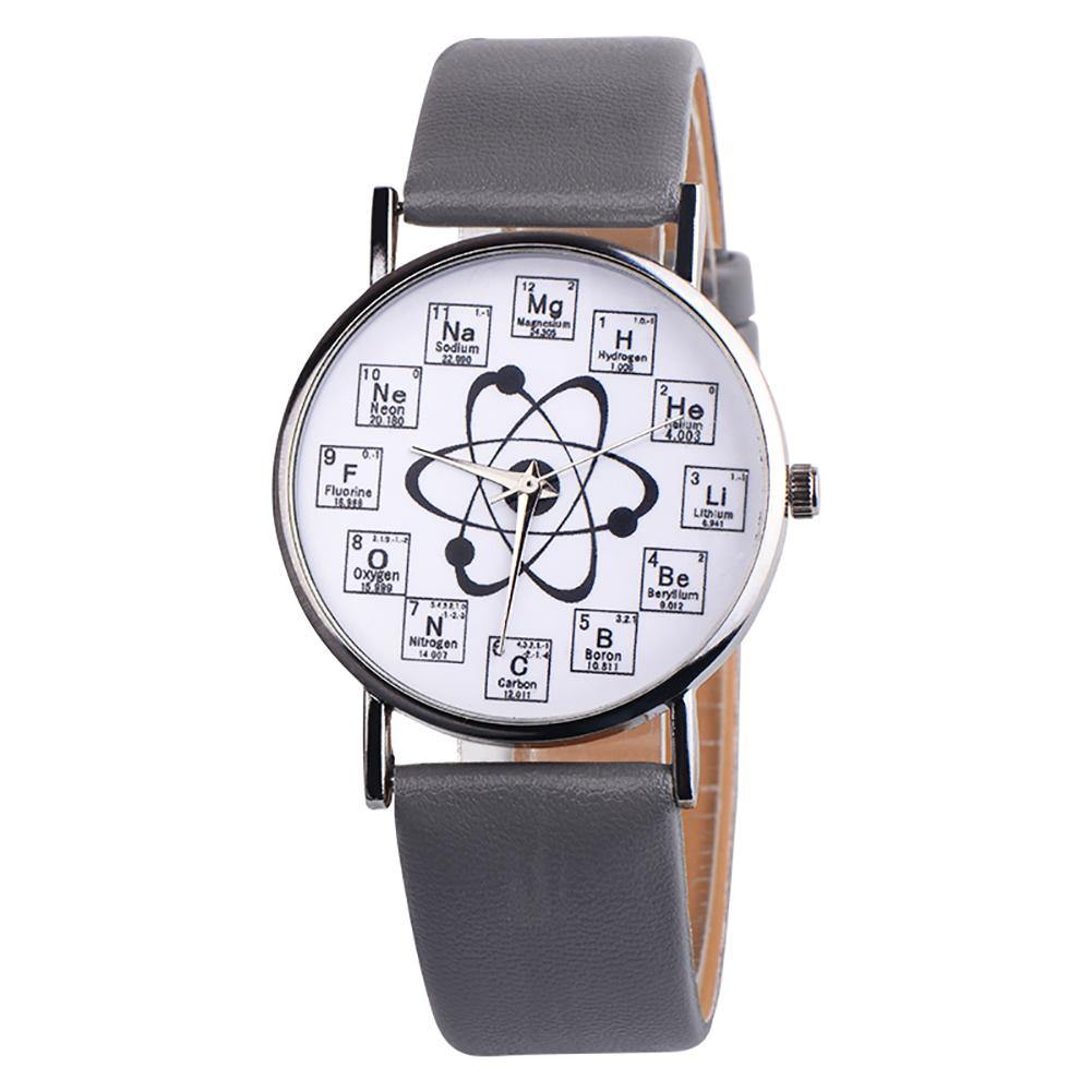 Fashion Student Chemical Element Markers Molecule Dial Quartz Analog Wrist Watch - MRSLM