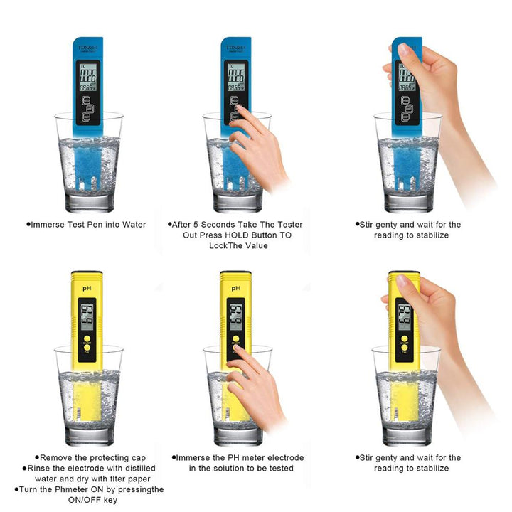 TDS Meter Digital Water Tester 2 Pcs Set