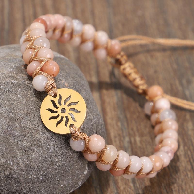 Double Layer Hand-woven Natural Stone Hollow Yoga Meditation Bracelet - MRSLM