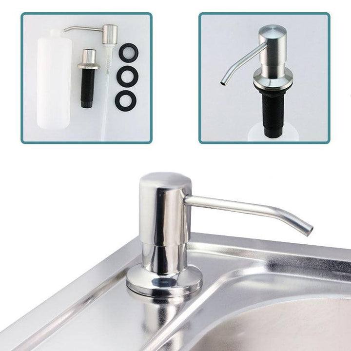 500ml Stainless Steel Kitchen Soap Dispenser DIY Sink Liquid Shampoo Lotion - MRSLM