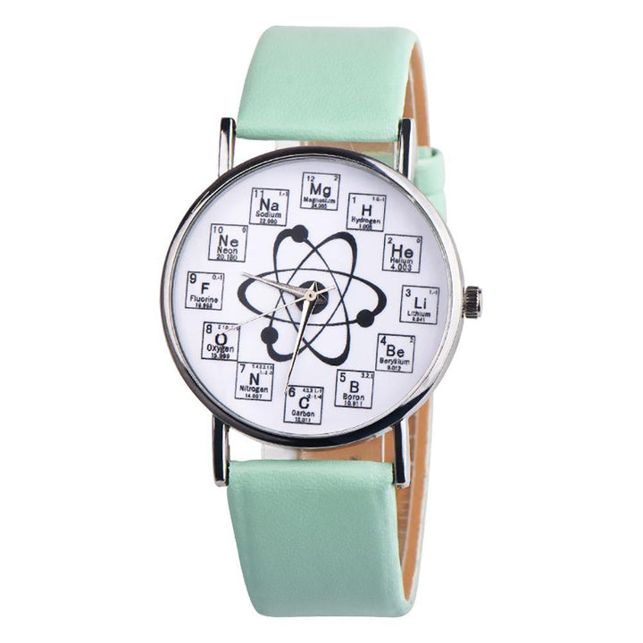 Fashion Student Chemical Element Markers Molecule Dial Quartz Analog Wrist Watch - MRSLM