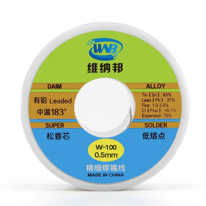 WNB 90g 63/37 Rosin Core Tin Lead 183℃ Melt Silver Solder Wire Welding Flux 2.0% Iron Cable Reel 0.3mm 0.4mm 0.5mm 0.6mm 0.8mm - MRSLM