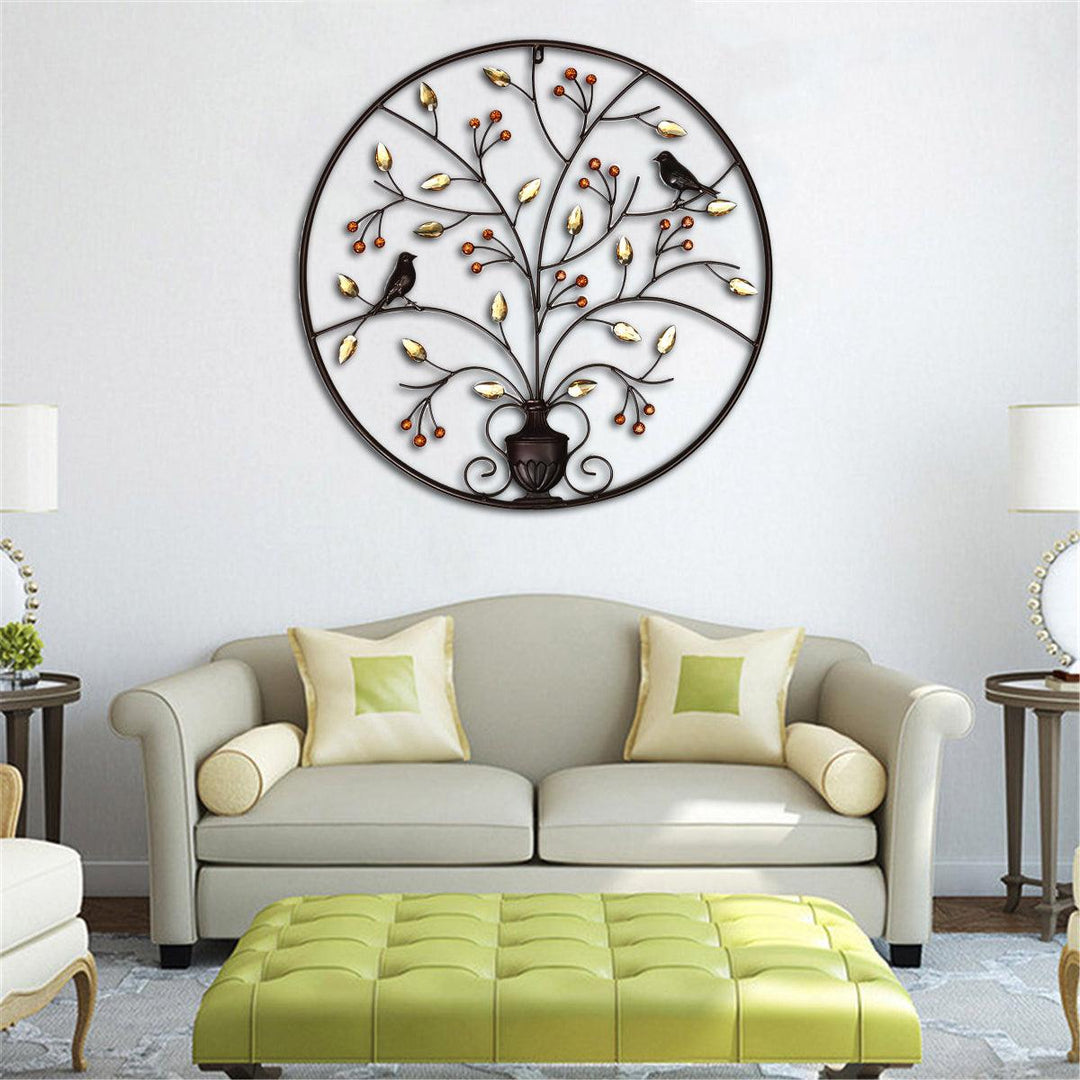 Brown Tree of Life Wall Hanging Art Picture Metal Iron Sculpture BIG 62cm Wall Decorative Art Kit Garden Home Office Decors - MRSLM