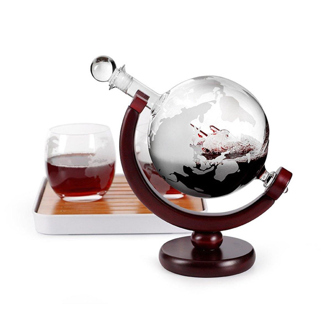 Elegant 850mL World Globe Decanter Alcohol Liquid Glasses Crystal White Glass Earth Cups - MRSLM