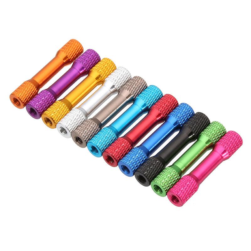 Suleve™ M3AR5 10Pcs M3 30mm Knurled Standoff Aluminum Alloy Multicolor - MRSLM