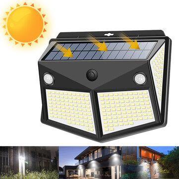 260 LED Outdoor Garden Solar Powered Security Wall Light PIR Motion Sensor Lamp - MRSLM