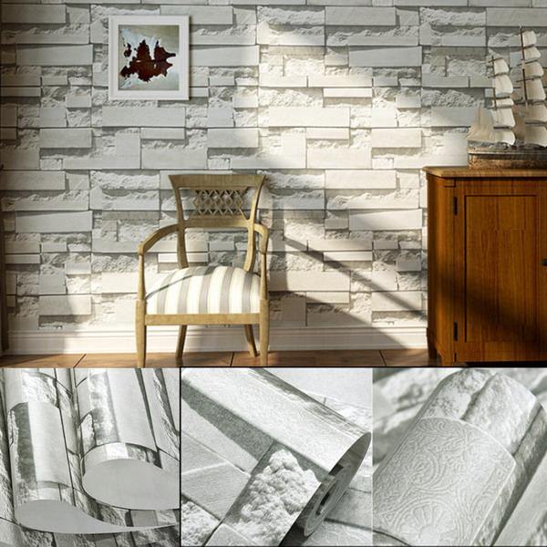 Brick Pattern 3D Textured Non-woven Wallpaper Sticker Background Home Decor Sticker - MRSLM