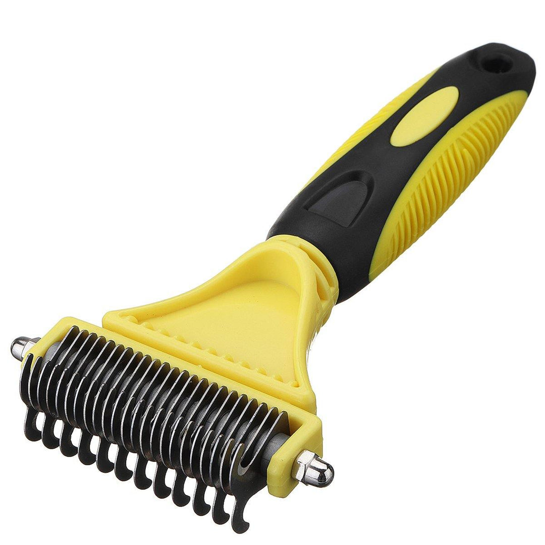 Double Sides Pet Dog Fur Brush Comb Dog Cat Grooming Deshedding Trimmer Tool Pet Rake 12/23 Blades - MRSLM