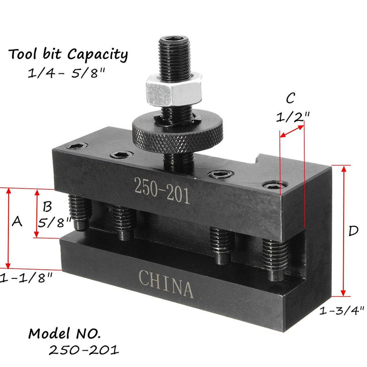 2pcs 250-201 Turning and Facing Holder Quick Change Tool Post and Tool Holder Lathes Kit - MRSLM