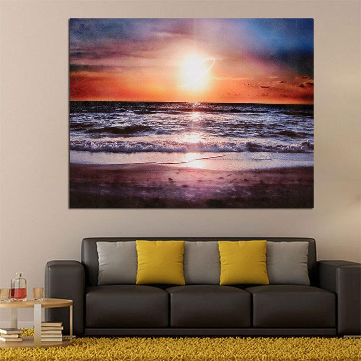 30*40 cm Sunset Beach Sofa Canvas Painting Wall Hanging Picture Canvas Home Office Wall Decoration no Frame - MRSLM