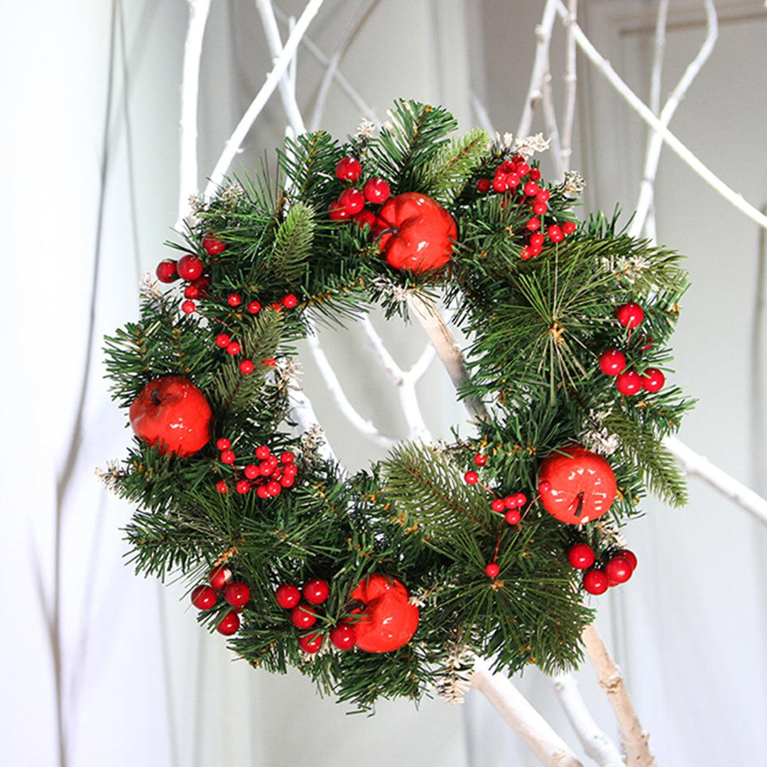 30cm Wall Hanging Christmas Wreath Handmade Front Door Hanging Pendant Garland Home Decorations Supplies - MRSLM