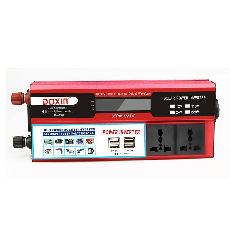 Display 2000W P eak Power Inverter 4USB Digital Inverter DC 12V/24V to AC 220V Modified Sine Wave Car Converter - MRSLM