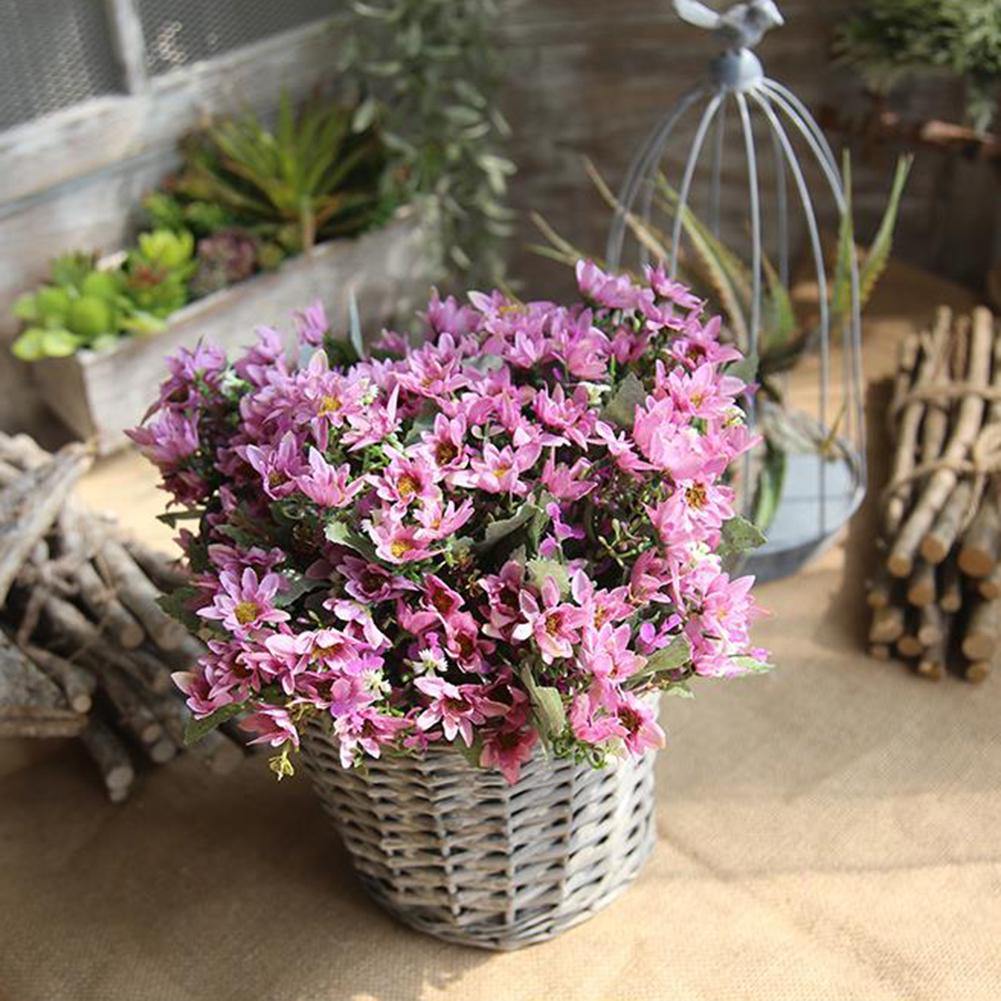 25 Heads/1 Bouquet Artificial Flowers Plant China Aster Simulation Wedding Decor - MRSLM