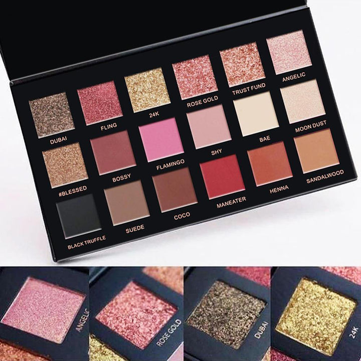 18 Colors Eye Shadow Palette Pink Series Eyeshadow Power Palette Women Eye Makeup Cosmetic - MRSLM