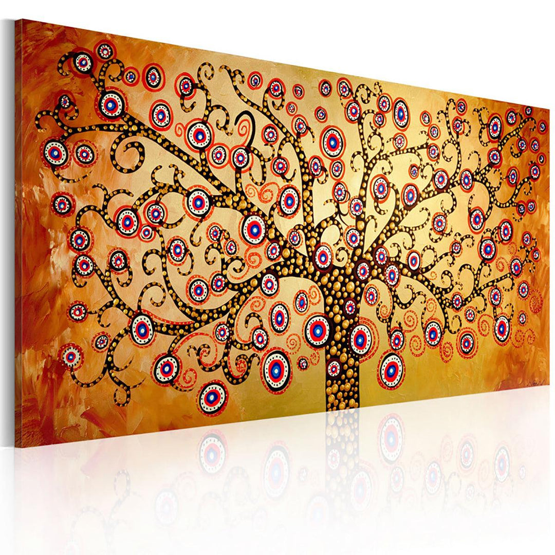 1pcs Canvas Oil Painting Wall Decor Yellow Abstract Tree Wall Hanging Decorative Art Pictures Frameless for Home Office - MRSLM