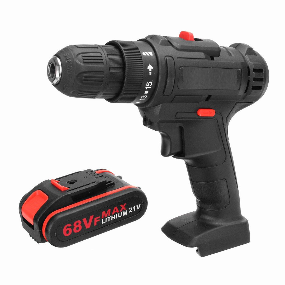 68VF Cordless Lithium-Ion Drill/Driver Rechargable Electric Drill Adjustable 3200r/min 2 Speed Hand Drill With 1 Or 2 Battery - MRSLM