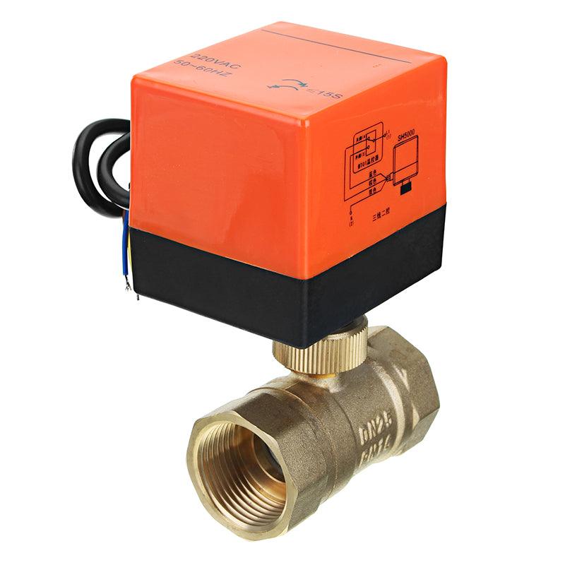 TMOK TK260 1/2" 3/4" 1" 1-1/4" Motorized Electric Brass Ball Valves 3 Wire AC 220V Full Port Valve - MRSLM