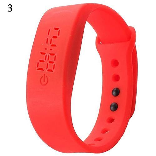 Women Men Silicone Band Strap Digital LED Display Bracelet Wrist Sports Watch - MRSLM