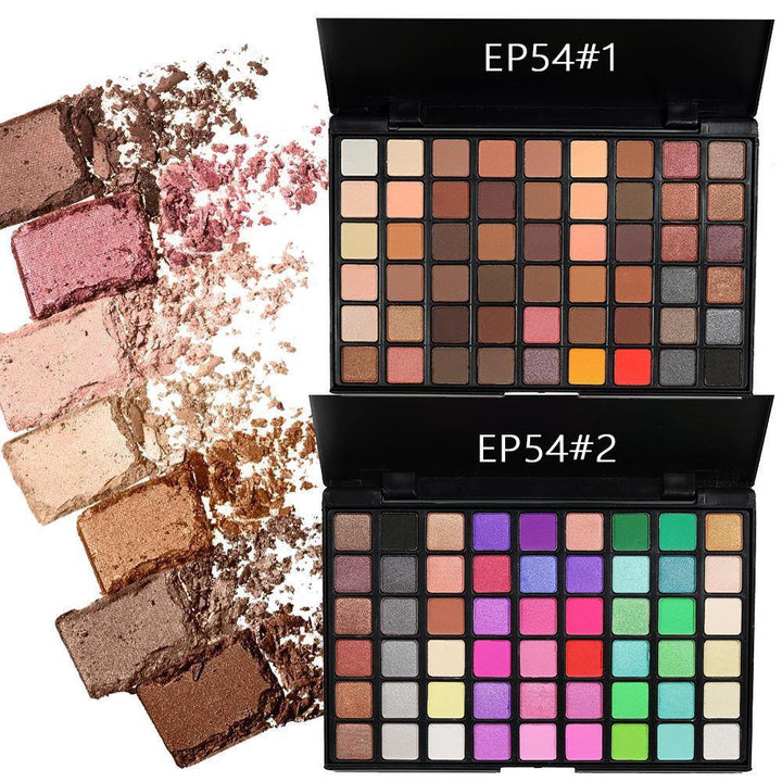 POPFEEL 54 Colors Eye Shadow Shimmer Glitter Waterproof Natural Matte Eyeshadow Palette - MRSLM