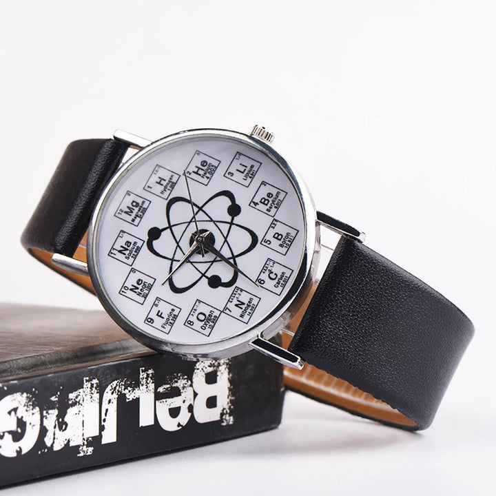 Fashion Student Chemical Element Markers Molecule Dial Quartz Analog Wrist Watch - MRSLM